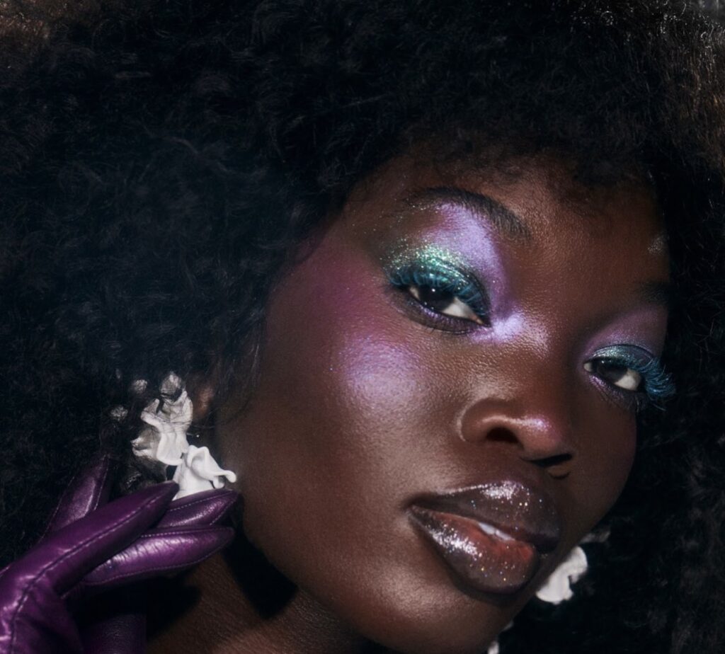 Black model 80s makeup