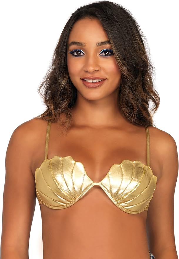 Gold Seashell Bikini Top