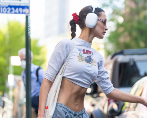 Bella Hadid Wearing AirPods Max