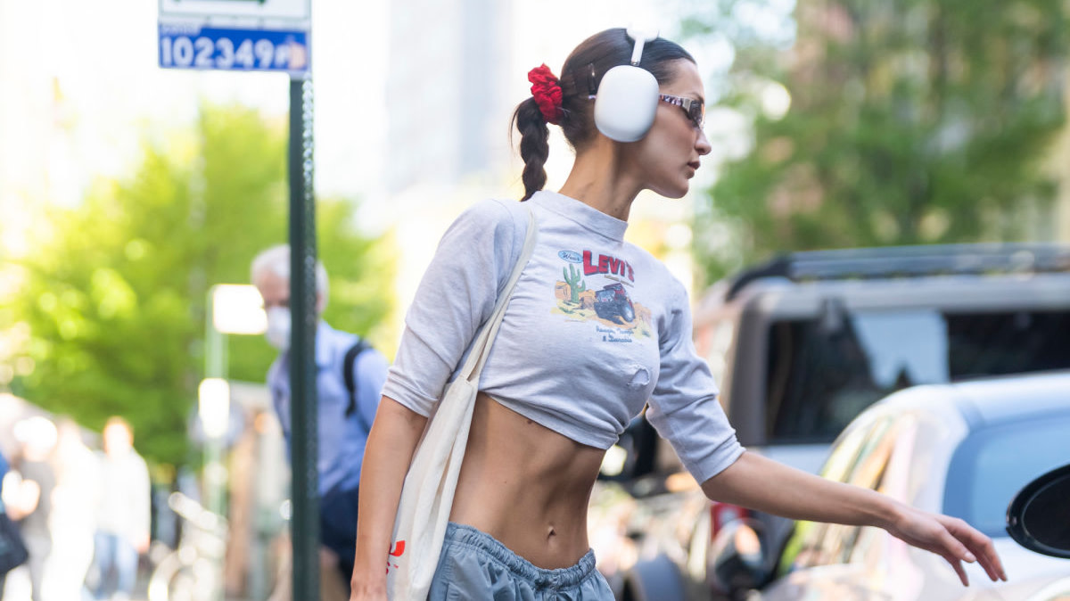 Bella Hadid Wearing AirPods Max